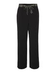 VERO MODA Vmrakel M/W Pantalon WVN Btq Tissu, Noir/détails : Ceinture Lurex Noir/doré, M Femme