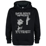 Amplified Unisex Adult Heroes 1978 David Bowie Hoodie L Black