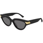 Lunettes de soleil Bottega Veneta  BV1035S Lunettes de soleil, Noir/Gris, 55 mm