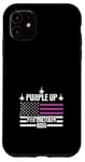 Coque pour iPhone 11 Purple Up For Military Kids Drapeau américain Enfant militaire