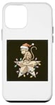 Coque pour iPhone 12 mini Singe de Noël étoile lumières espace drôle animal