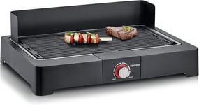 Barbecue Electrique 2 200 W Avec Grille En Fonte D'Aluminium,Barbecue De Table Avec Pare-Vent Amovible,Ebbq Avec Bac E Eau Pour Utilisation En Interieur Et Exterieur,Noir,Pg 8567