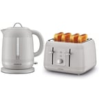 Kenwood Dawn 1.7 L Electric Jug Kettle & 4 Slice Toaster Oatmeal Cream Set