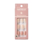 Tekokynnet imPRESS Press-On Manikyyri Bare But Butter Lyhyet kynnet Nude, 30 kpl, koko S