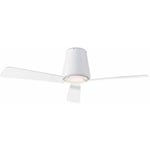 LEDS C4 Ventilateur du Plafond Ip44 Garbí Led 12.8W Blanc Chaud - 3000K On-Off Blanc Transparent