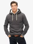 Superdry Embossed Logo Hoodie, Graphite Dark Grey