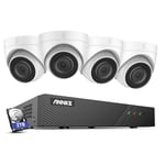 ANNKE PoE CCTV Camera System Outdoor, 4x 5MP Wired IP C500 Cameras Compatible with Alexa, 100 ft Night Vision, IP67 Waterproof, 8CH NVR CCTV Recorder with 2TB HDD, H500