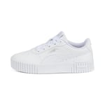 PUMA Girls Carina 2.0 Ps Sneaker, White Silver Grey, 12 UK