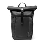 tomtoc Rolltop Laptop Sac à dos, 17-20 Litres Sac à dos de jour Sac à dos scolaire pour Femmes Hommes, Casual Backpack Daypack Convient à un ordinateur portable 15,6 Pouces pour Travail Voyage Uni