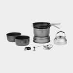 Trangia Gaskök 25 Large, 2100 W + 2 kittlar, 1 stekpanna i NS / Non Stick-teflon vindskydd HA hårdanodiserad aluminium kaffepanna griptång rem, Winter Gas (230 gram)