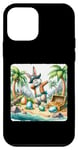 Coque pour iPhone 12 mini Lapin de Pâques pirate à la recherche d'un trésor. île