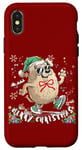 Coque pour iPhone X/XS Lovely Dog Chow Merry Christmas Bonnet de Noël