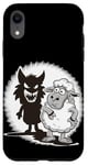 iPhone XR Unique Comic Sheep and Wolf Shadow for a Sheep Lover Case