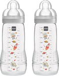 MAM Easy Active Baby Bottle with Fast Flow MAM Teats Size 3, Twin Pack of Baby