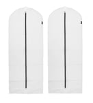 Brabantia - Housse à Vêtements XL - Sac de Protection - Rangement dans la Penderie - Organisateur de Portemanteau - Sac à Suspendre - Convient aux Manteaux & aux Robes - Lot de 2 - White - 60 x 150 cm