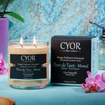 CYOR - Bougie Parfumée FLEUR DE TIARE-MONOÏ 240g - 100% Naturelle - ±70h de combustion - Parfum de Grasse - Fabriquée à la main en France