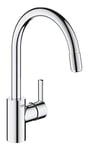 GROHE Feel Robinet de Cuisine Evier, Mitigeur Cuisine avec Douchette Extractible, Rotation 360°, Installation et nettoyage facile, Chromé, 32671002 (Import Allemagne)