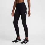 Nike Dri-FIT Fast Swoosh 7/8 Tights for Damer - Svart, Mid-rise Løpetights