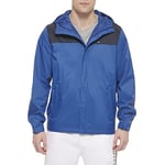 Tommy Hilfiger mens156AP010Waterproof Breathable Hooded Jacket Solid Long Sleeve Raincoat - Blue - X-Large