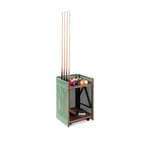 RS Barcelona - Mou Indoor Floor Cue Rack, Green, Walnut tray - Pelit - Yonoh