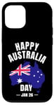 Coque pour iPhone 12/12 Pro Joyeuses célébrations de la fête de l'Australie Carte de la fière Australie australienne