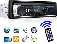 Autoradio Bluetooth Mains Libres Usb, Poste Radio Voiture Bluetooth 1 Din Mp3 Lecteur De Voiture Stéréo Soutient Fm/Usb/Mp3/Aux/Télécommande (60W)