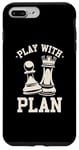 Coque pour iPhone 7 Plus/8 Plus Planificateur amusant avec citations d'échecs Play With Plan Funny Chess