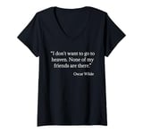 Womens Oscar Wilde Shirt Heaven Quote V-Neck T-Shirt