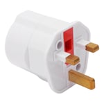 (White)2 Pin To 3 Pin Plug Adapter EU To UK Plug 4PCS Multifunctional Brass