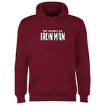 Avengers Iron Man Comics Logo Hoodie - Burgundy - XXL - Bordeaux