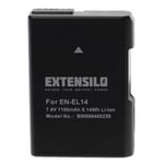 EXTENSILO Batterie compatible avec Nikon D3300, D5100, D3200 DSLR appareil photo, reflex numérique (1100mAh, 7,4V, Li-ion) avec puce d'information