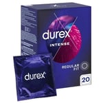 Durex Intense Regular Fit Stimulating Condoms, 20 pieces