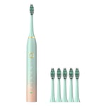 Electric Toothbrush IPX7 USB Rechargeable Tooth Brush With 5 Heads Family