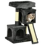 Cat Rest Play Activity Tree with 2 House Cushion Perch Scratching Post