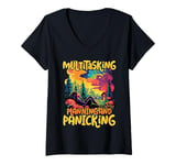 Womens Multitasking Planning and Panicking - Funny V-Neck T-Shirt