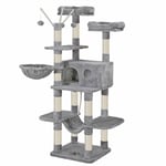 Helloshop26 - Arbre à chat xxl tour de jeux 164 cm gris clair