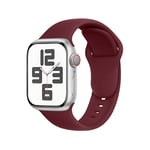 SRena Bracelet SBC1 pour bracelet apple watch se ultra 2 series 10 9 8 7 6 5 4 3 2 1 49mm 46mm 45mm 44mm 42mm 41mm 40mm 38mm cuir sport montre silicone en couleur Rouge Bordeaux