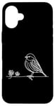 Coque pour iPhone 16 Plus Line Art Oiseau et Ornithologue Pin Siskin