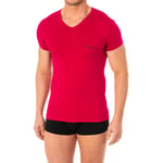 Emporio Armani Mens short-sleeved V-neck t-shirt 110810-8P717 - Pink - Size Large