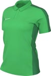 Nike Women's Dri-FIT Academy Polo Shirt, Green Spark/Lucky Green/White, S