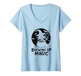 Womens Brewing Up Magic Witch Halloween V-Neck T-Shirt