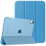 TiMOVO Coque Compatible avec iPad 10ème Génération 10,9 Pouces 2022 Étui, iPad 10 Coque, Légère&Mince Coque Arrière Translucide en PC, Housse Coque Trifold avec Réveil/Sommeil Auto, Bleu Dodger