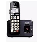 Panasonic KX - TGE820EB Digital Cordless Phone About 40 minutes Answering Machine with Nuisance Call Block and Dedicated Key, Amplified Sound Single