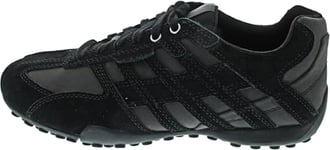 Geox Men's Uomo Snake A Sneaker, Black, 10.5 UK