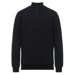 Moschino Mens Quarter Zip Tape Logo Black Sweater Cotton - Size Medium