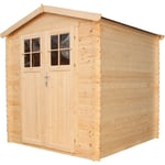 Abri de jardin en bois 3,53 m² - avec sol imprégné - porte verrouillable de haute qualité – extérieur H218 x 216 x 206 cm - TIMBELA M343F+M343G