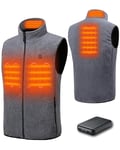 HEWINZE Polaire Gilet chauffant Hommes avec batterie incluse 5V, veste chauffage usb, utilisée pour le ski, le camping, la pêche sur glace et d'autres activités de plein air