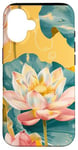 Coque pour iPhone 16 Jaune Pop Art Imprimé Animal Fleur Lotus Éléments Célestes