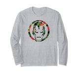 Marvel Iron Man Retro Logo Tropical Rose Patterned Manche Longue