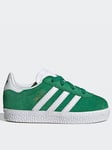 adidas Originals Unisex Infant Gazelle Elastic Trainers - Green, Green, Size 3 Younger